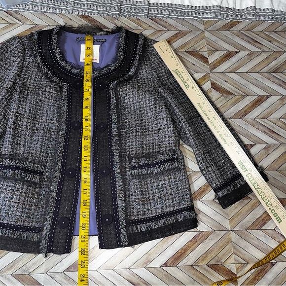 Rebecca Taylor 2 Pc Purple Tweed Dress Jacket‎ A Line Silk Classic Retro Office - Picture 6 of 16